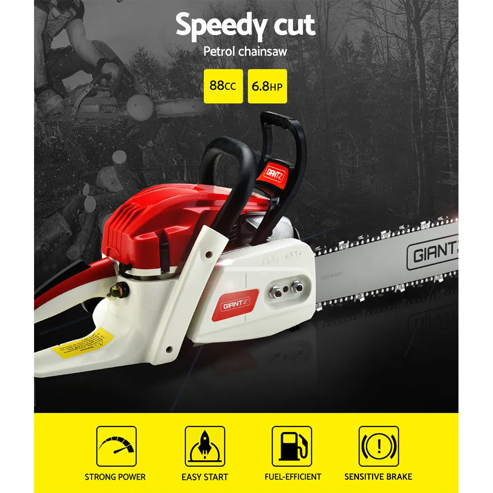 88CC 6.8HP Petrol Chainsaw 24" Bar E-Start, Safety Kit, Giantz