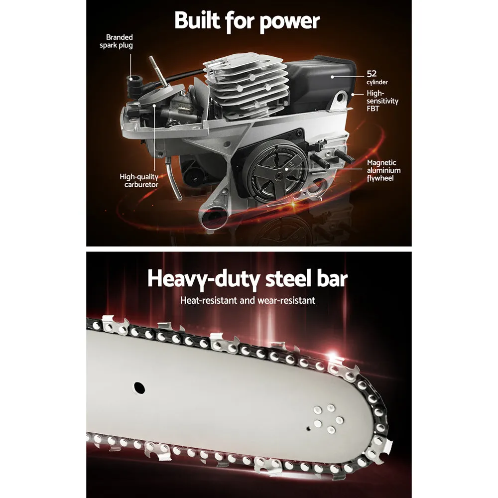 88CC 6.8HP Petrol Chainsaw 24" Bar E-Start, Safety Kit, Giantz
