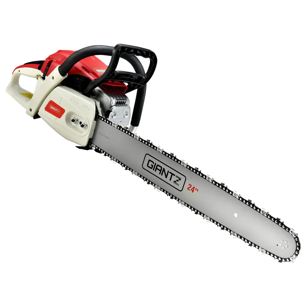 88CC 6.8HP Petrol Chainsaw 24" Bar E-Start, Safety Kit, Giantz