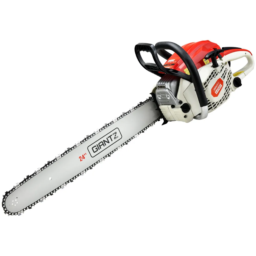 88CC 6.8HP Petrol Chainsaw 24" Bar E-Start, Safety Kit, Giantz