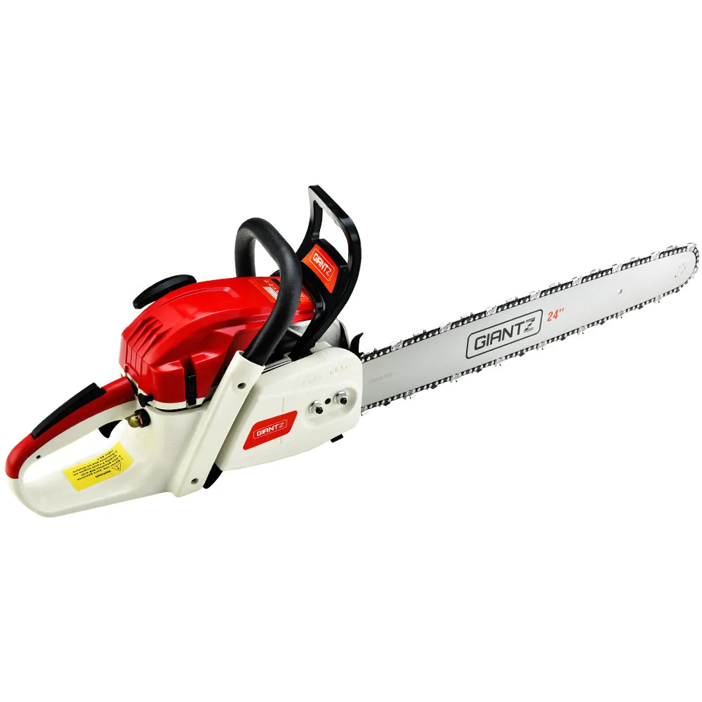 88CC 6.8HP Petrol Chainsaw 24" Bar E-Start, Safety Kit, Giantz