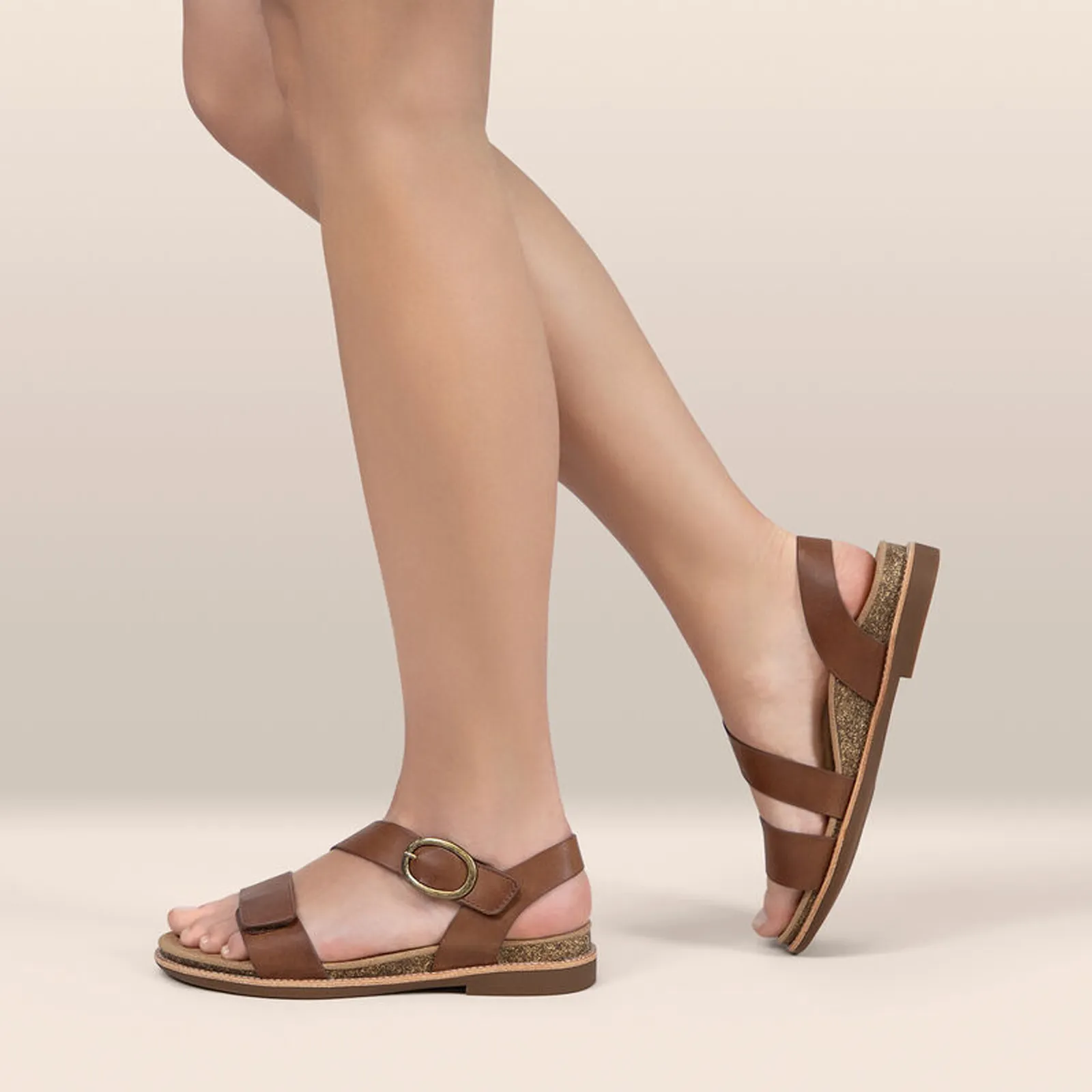 Aetrex Tamara Backstrap Sandal (Women) - Walnut