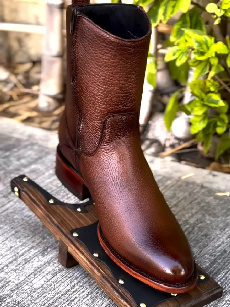 Ankle Boots Side Zipper Versatile Leather Boots