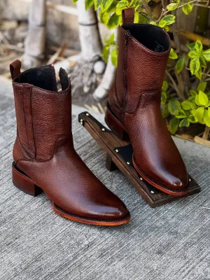 Ankle Boots Side Zipper Versatile Leather Boots