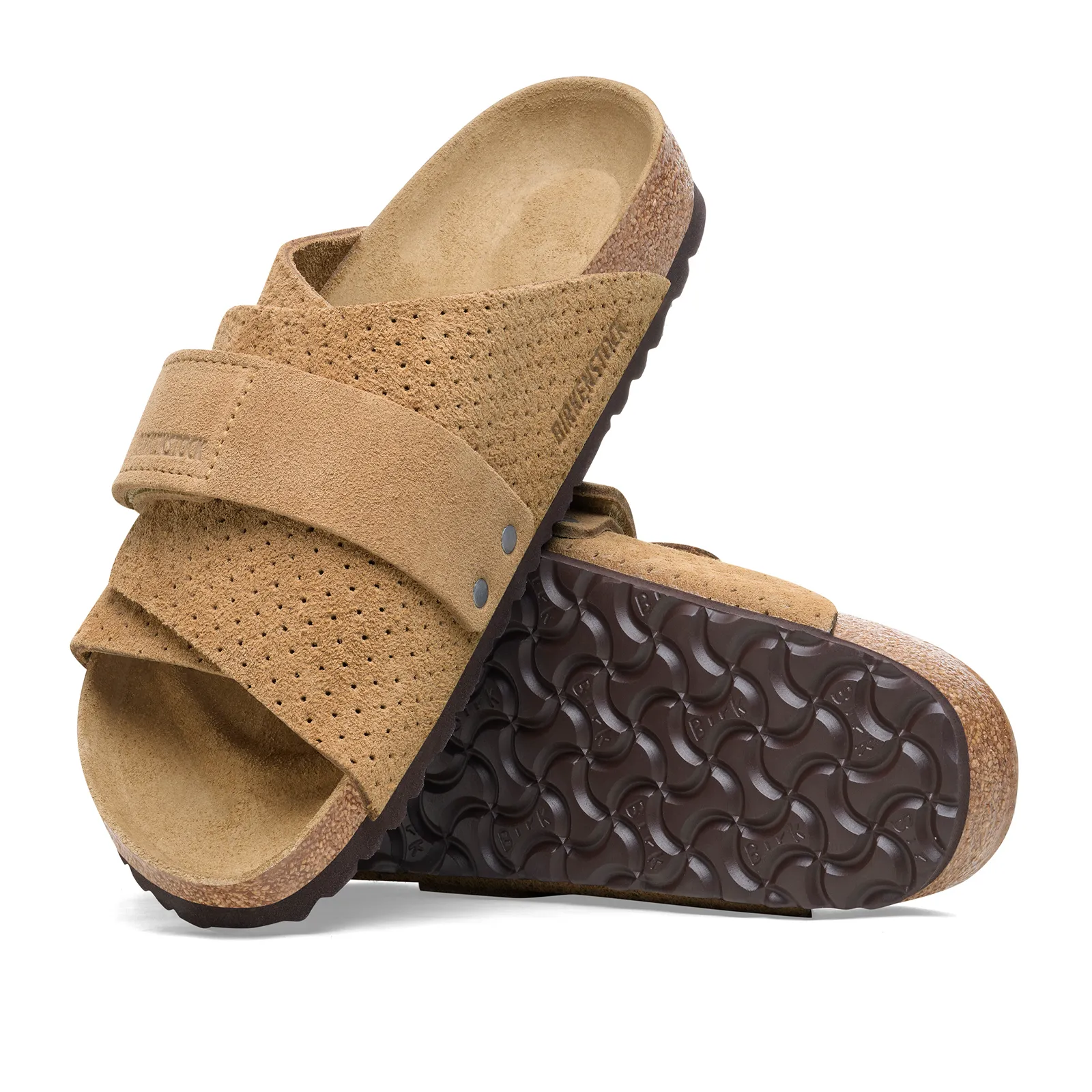 Birkenstock Kyoto Slide Sandal (Women) - Dotted New Beige Suede