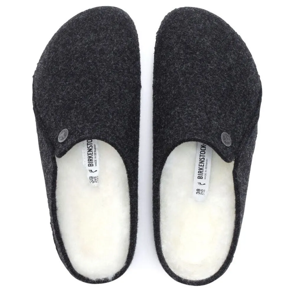 Birkenstock Women's Zermatt Shearling Wool Felt in Anthracite (Narrow Width)
