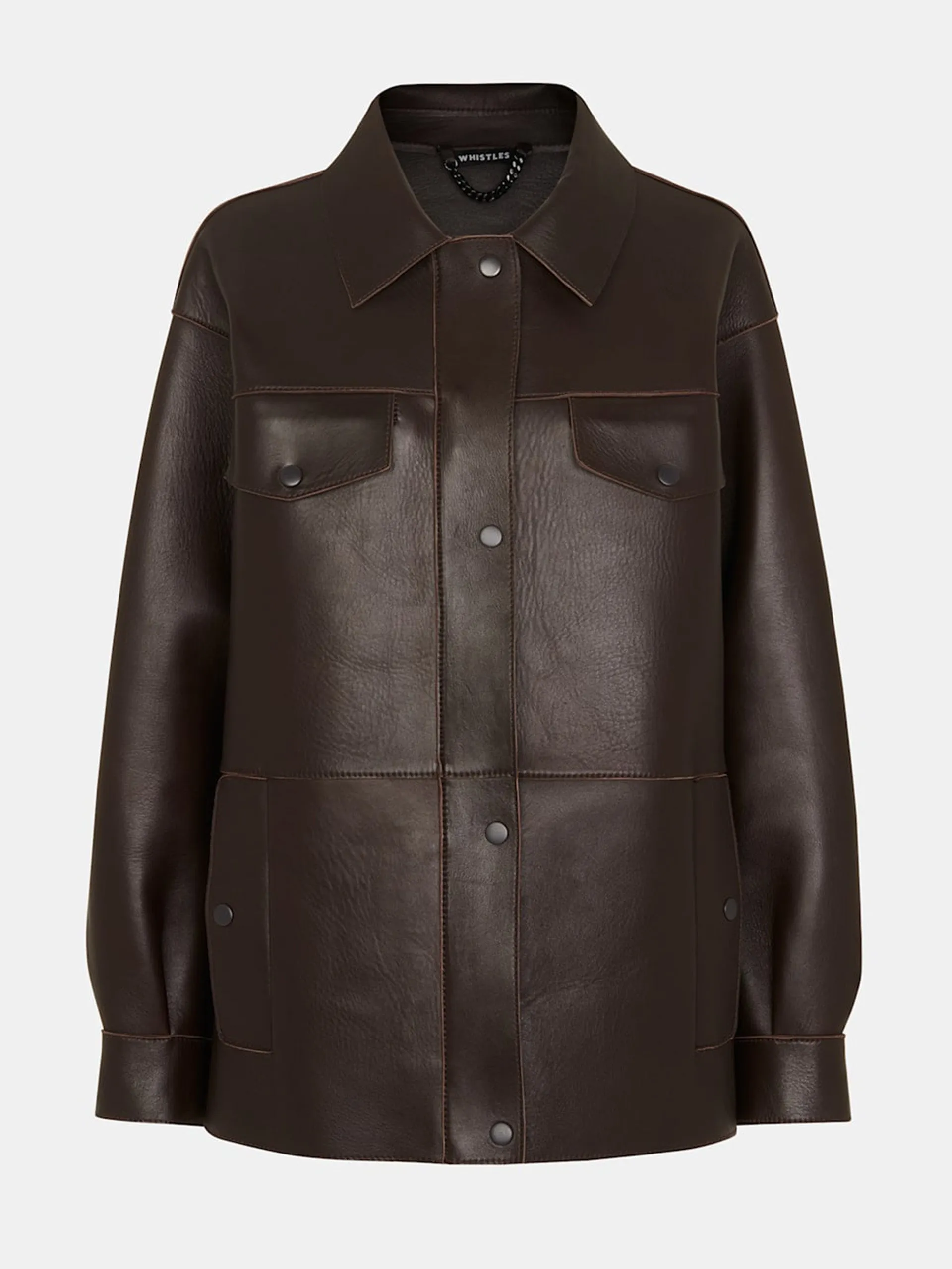 Brown clean bonded leather jacket