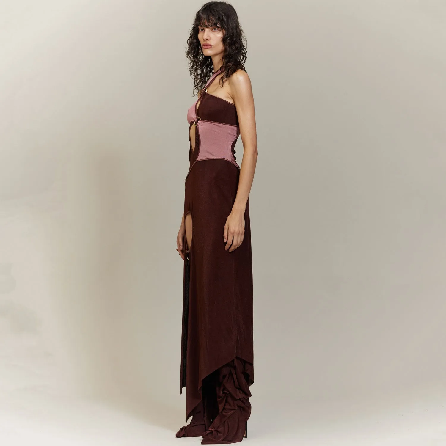Burgundy & Pink Ring Dress