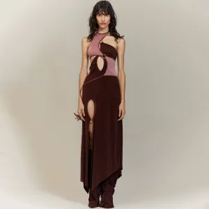 Burgundy & Pink Ring Dress