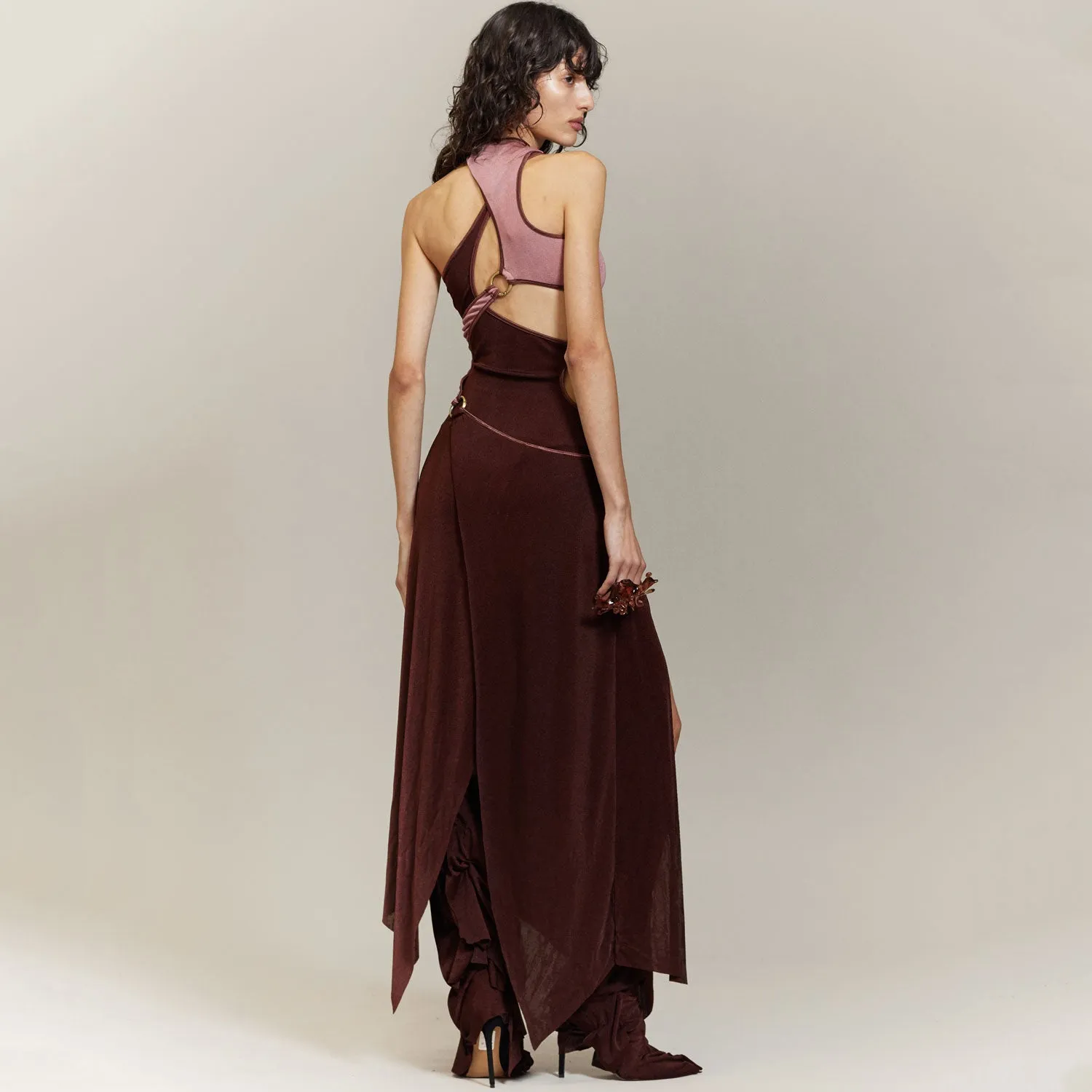 Burgundy & Pink Ring Dress