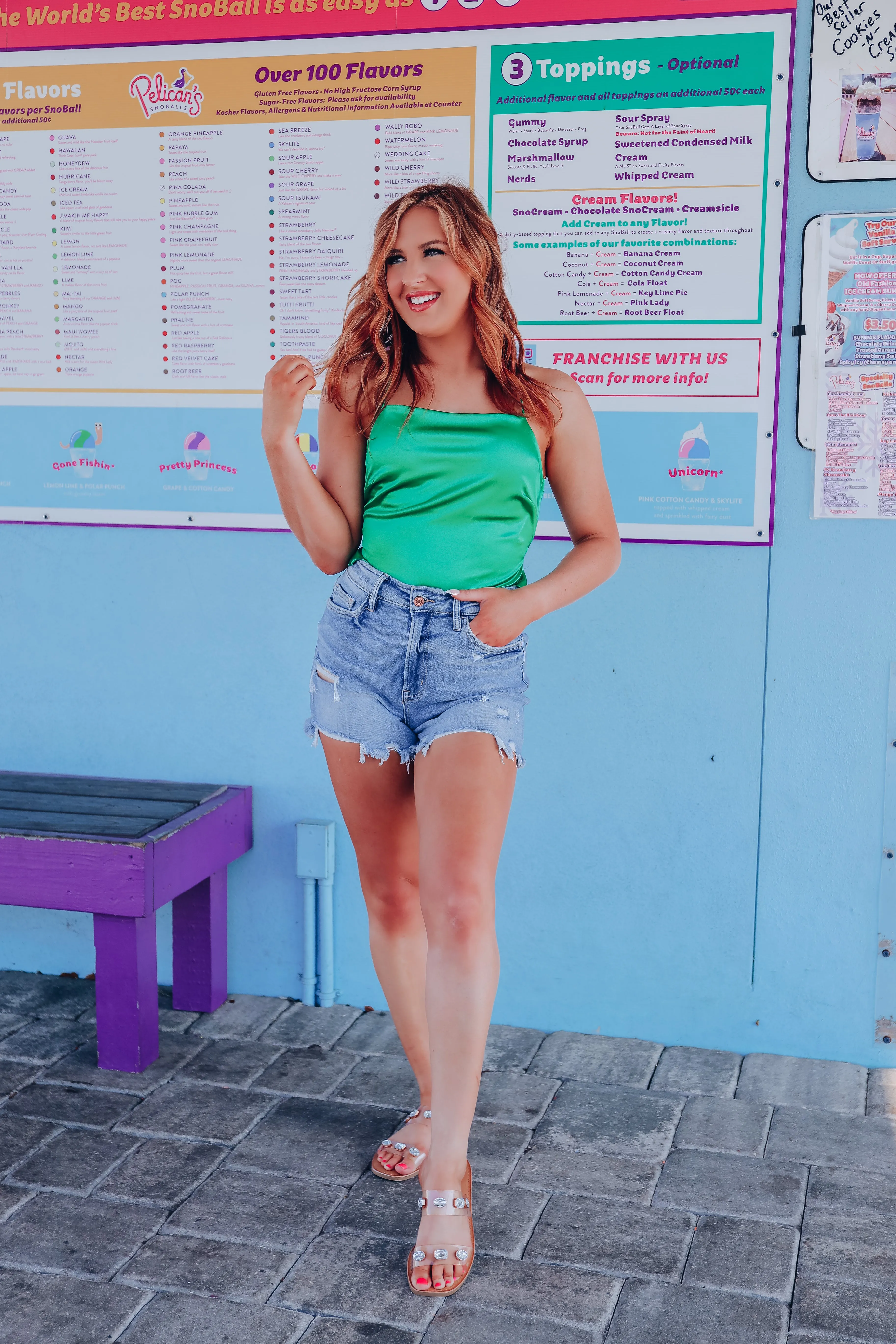 Camilla Satin Lace-Up Top - Green