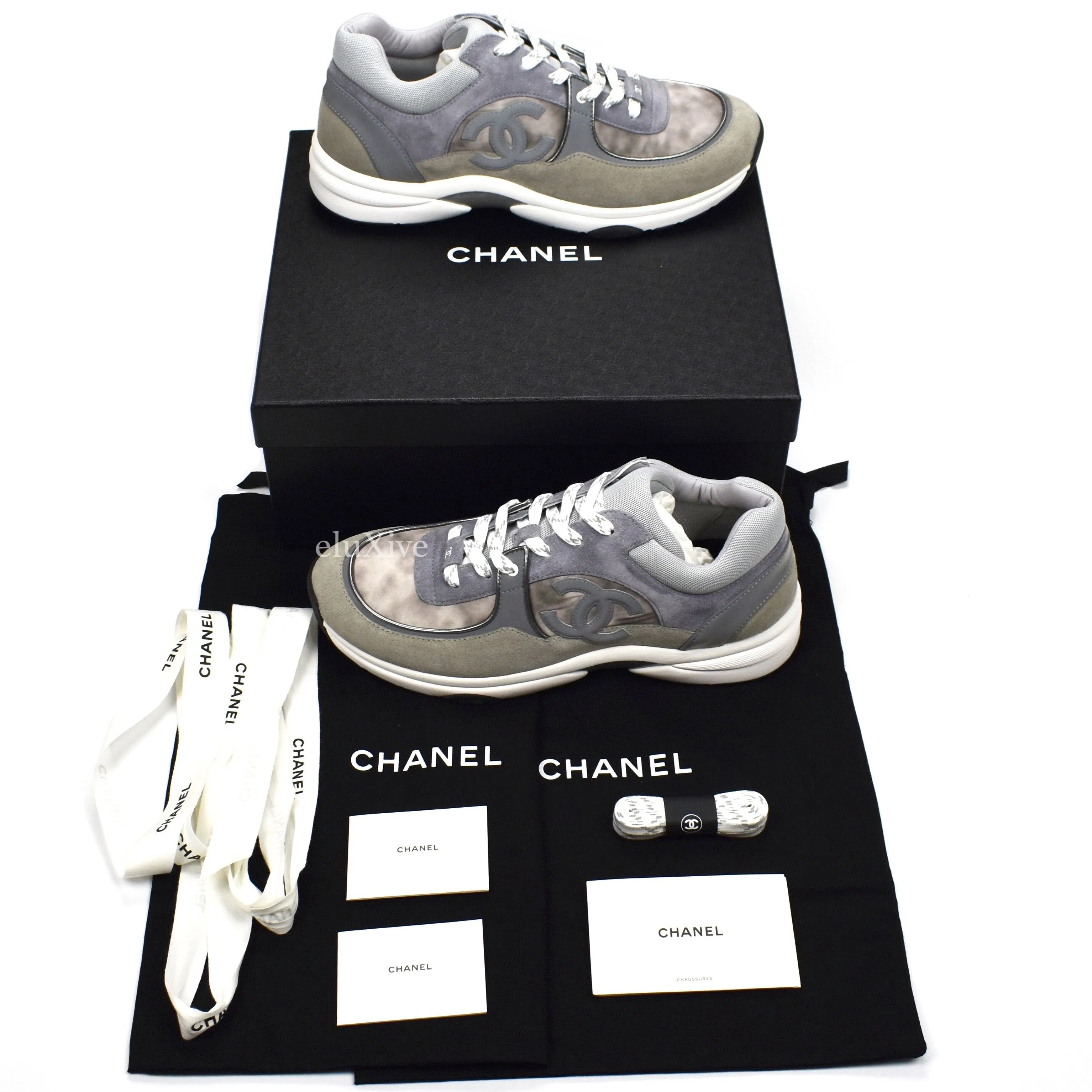 Chanel - Classic Monogram Logo Trainer (Gray)