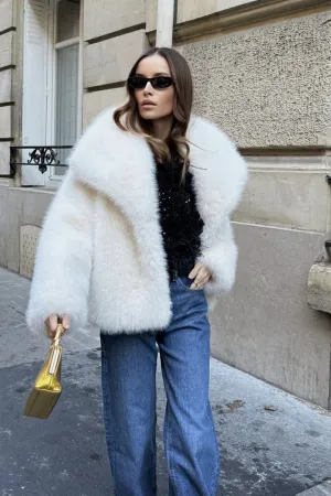 Chic Winter Luxurious Faux Fur Jacket