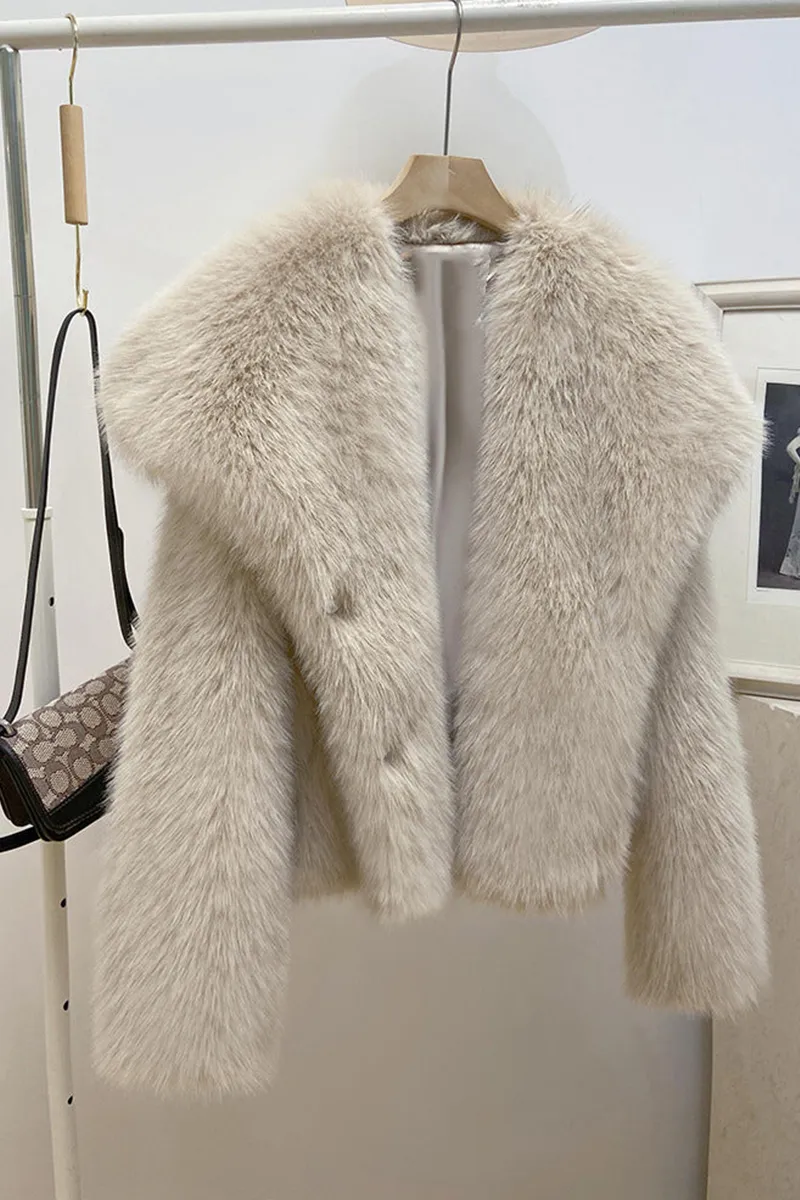 Chic Winter Luxurious Faux Fur Jacket