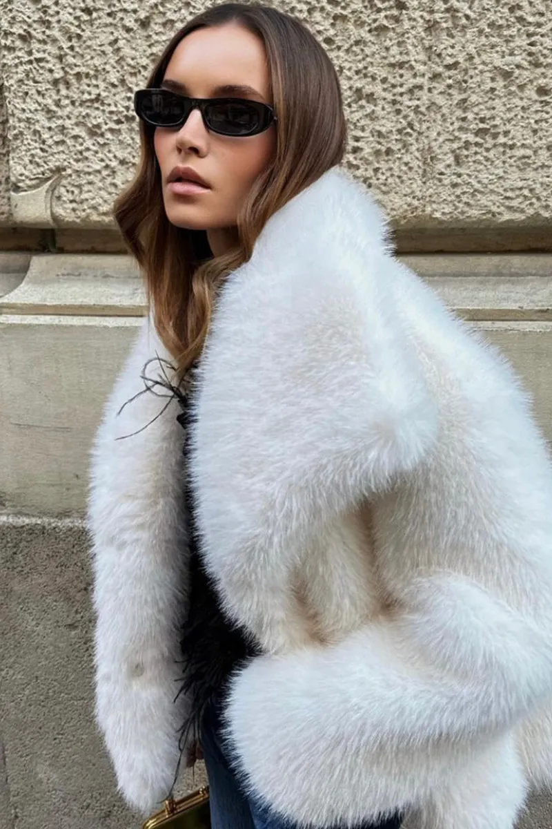 Chic Winter Luxurious Faux Fur Jacket