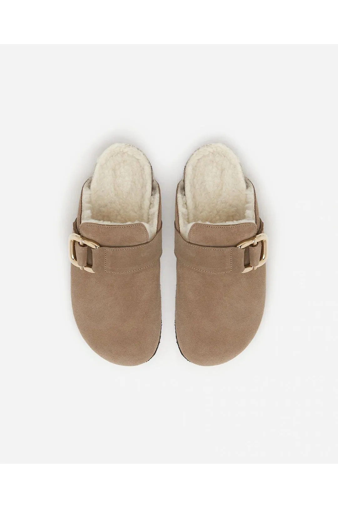 Chloe Wool-Blend Lined Leather Mules