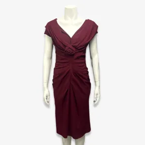 Christian Dior Burgundy Evening Dress