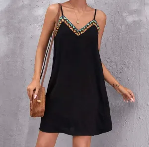 Contrast tape trip cami dress