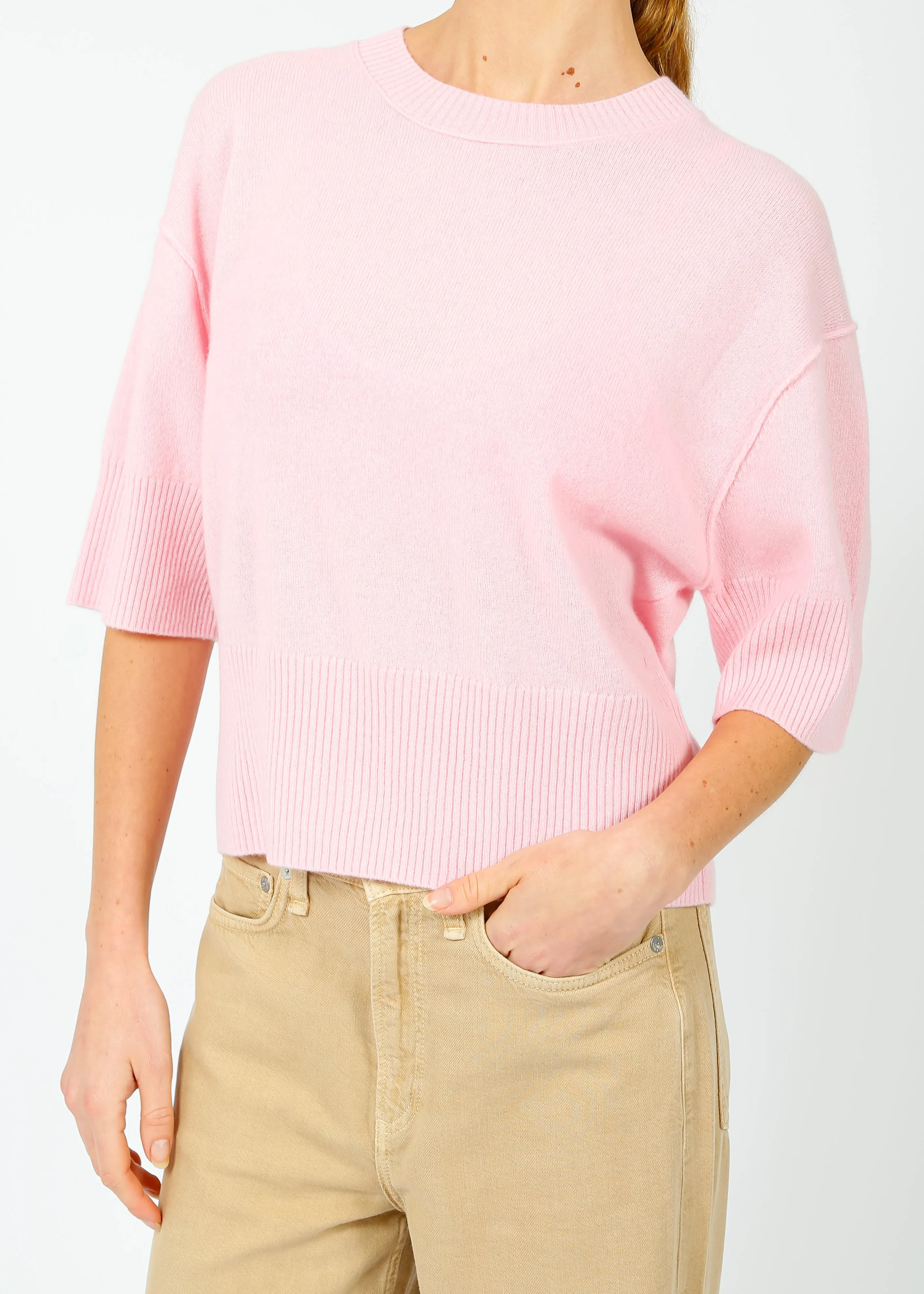 CRUSH Flamenco  Cashmere Mix Tee in Candy Floss