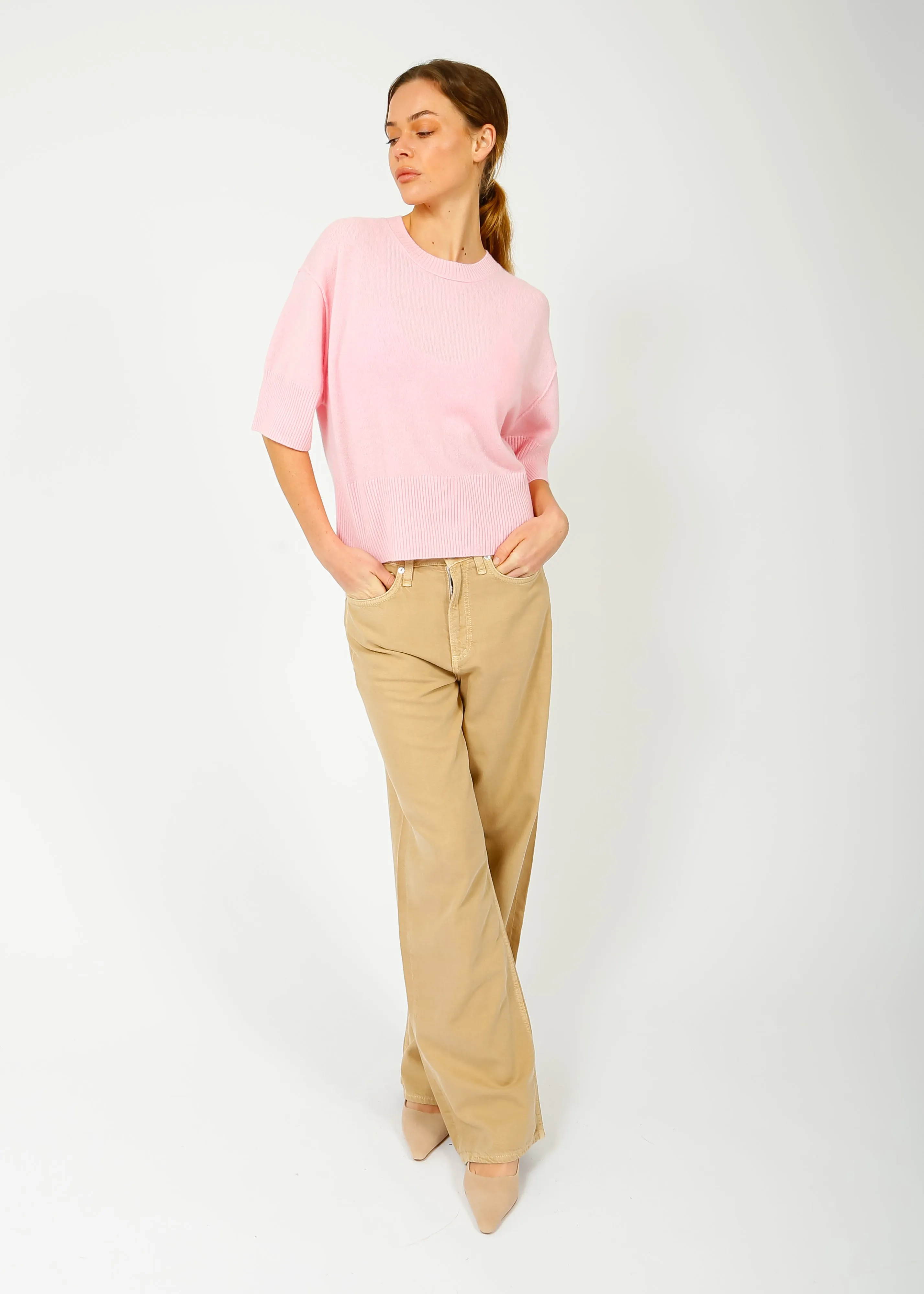 CRUSH Flamenco  Cashmere Mix Tee in Candy Floss