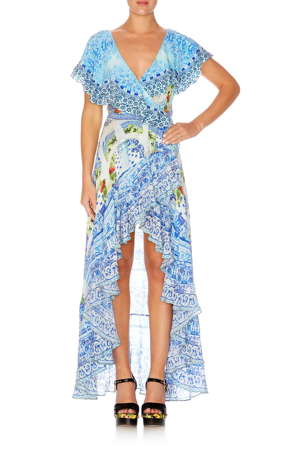 FRILL SLEEVE LONG DRESS A NIGHT TO REMEMBER