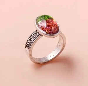 Geometric decor textured metal ring. Size 8.