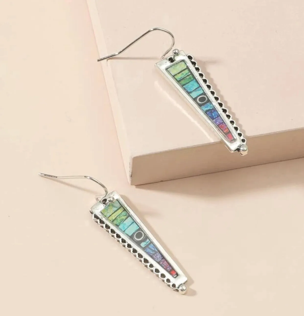 Geometric shaped drop earrings