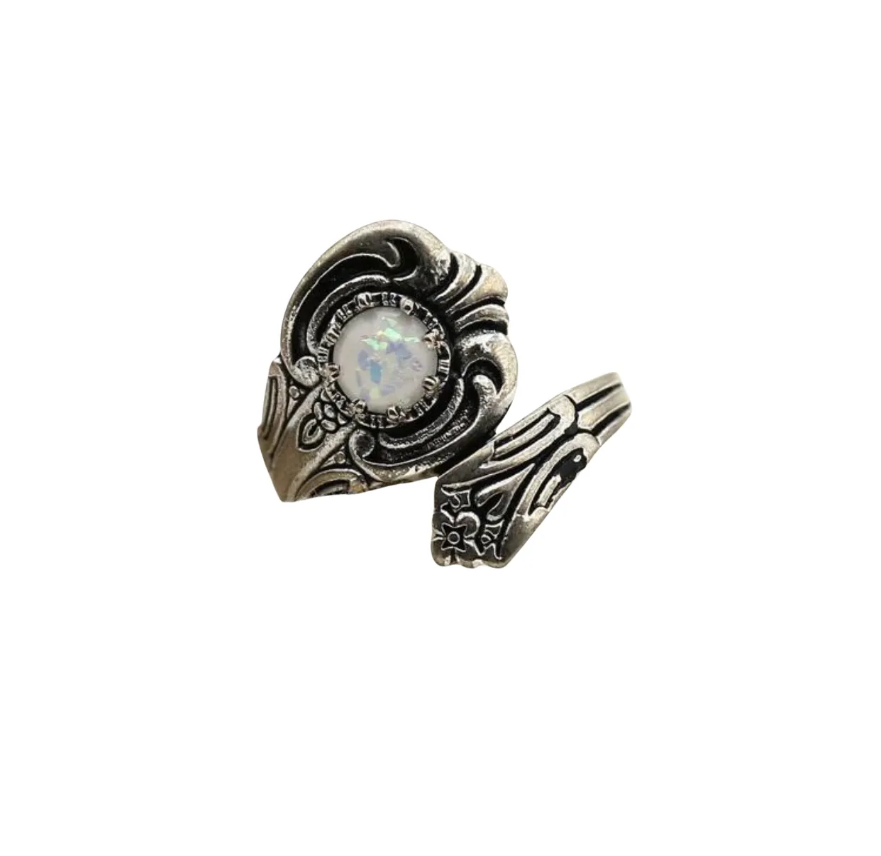 Gorgeous Opal spoon ring. Adjustable in size.