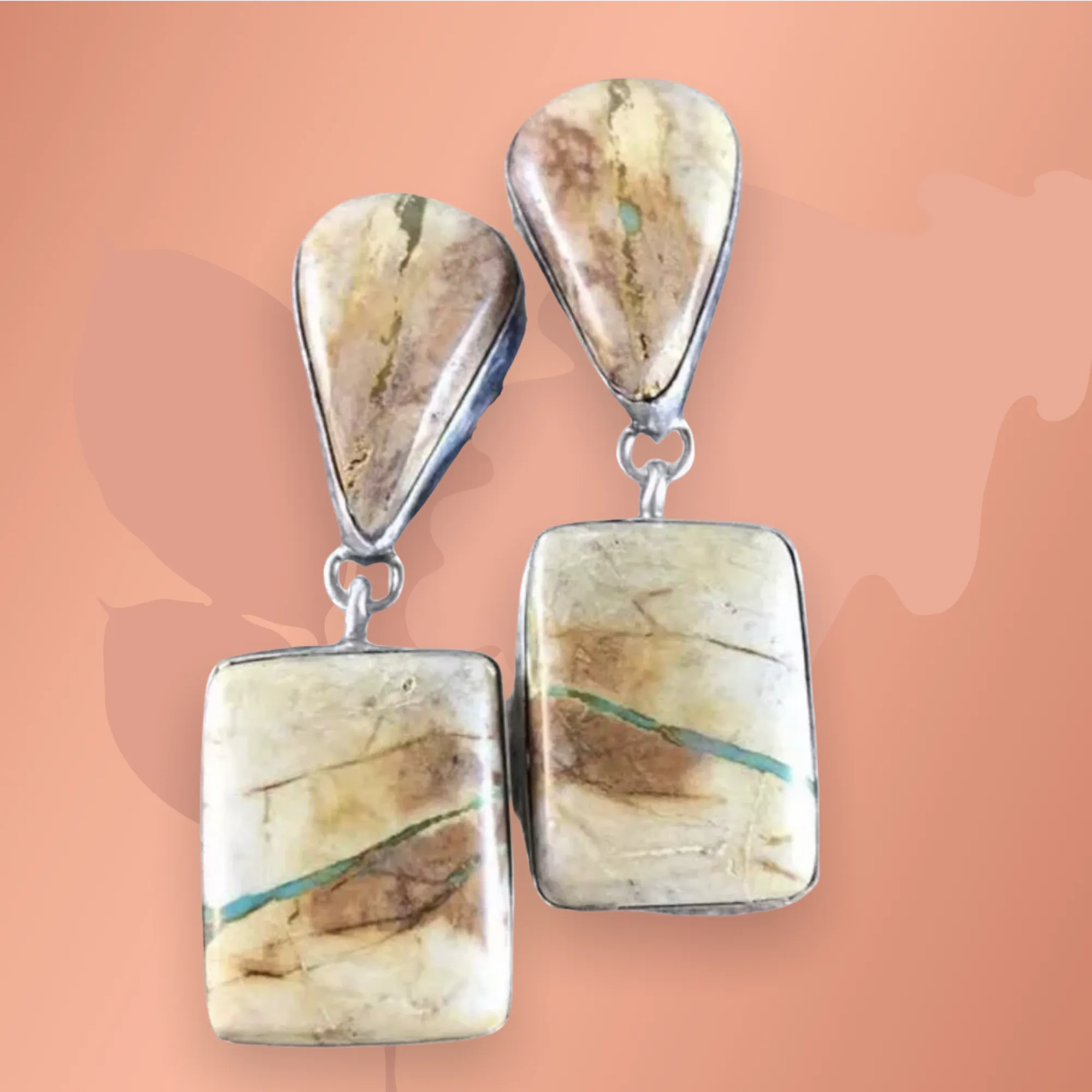 Gorgeous rustic turquoise drop earrings