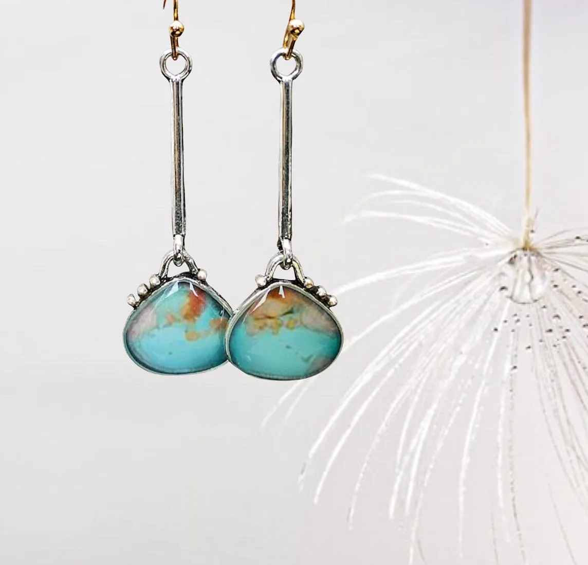 Gorgeous Vintage style turquoise dangle earrings