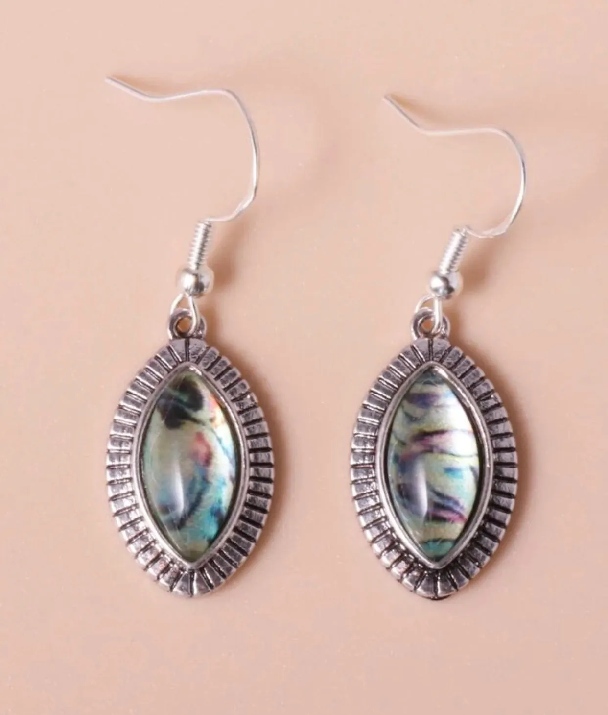 Labradorite and rainbow moonstone silver dangle earrings