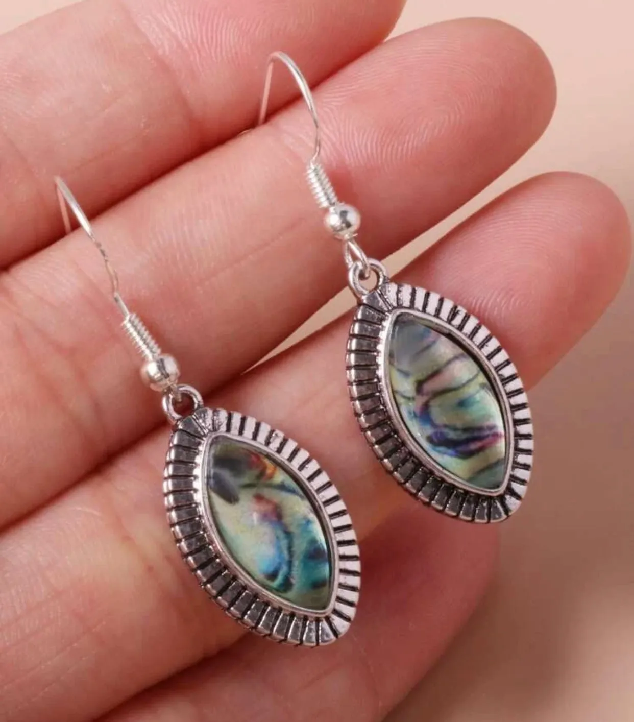 Labradorite and rainbow moonstone silver dangle earrings