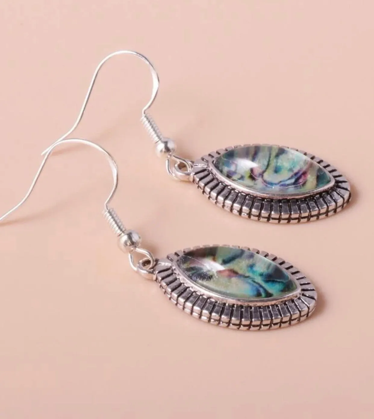 Labradorite and rainbow moonstone silver dangle earrings