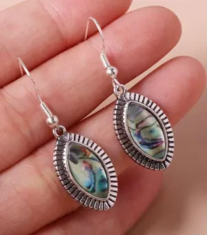 Labradorite and rainbow moonstone silver dangle earrings
