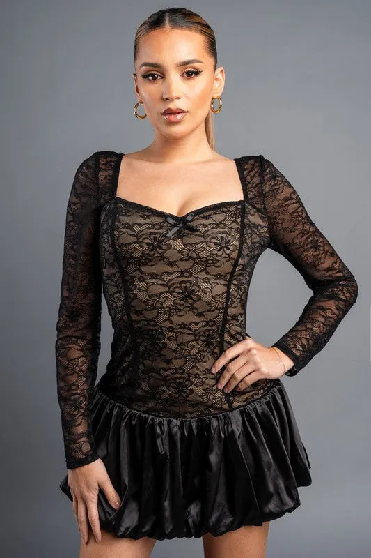 Lace Stretch Bubble Dress