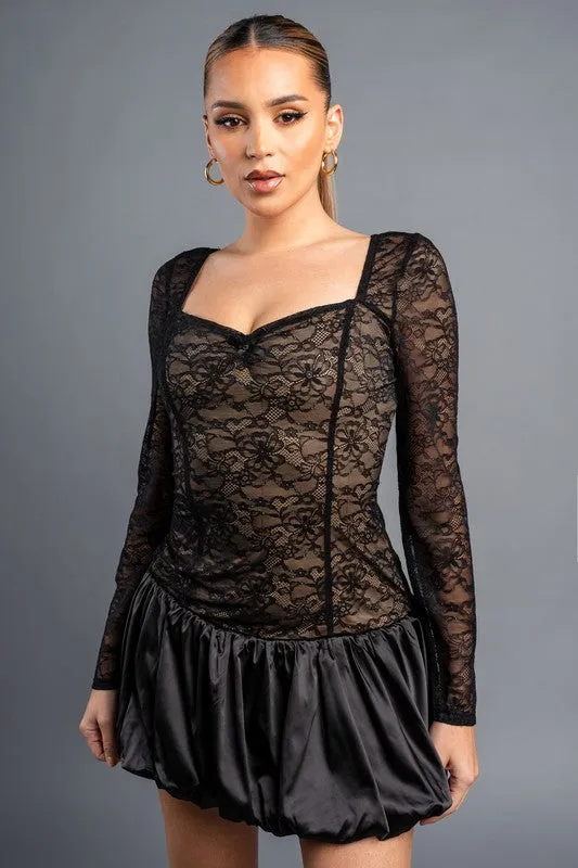 Lace Stretch Bubble Dress