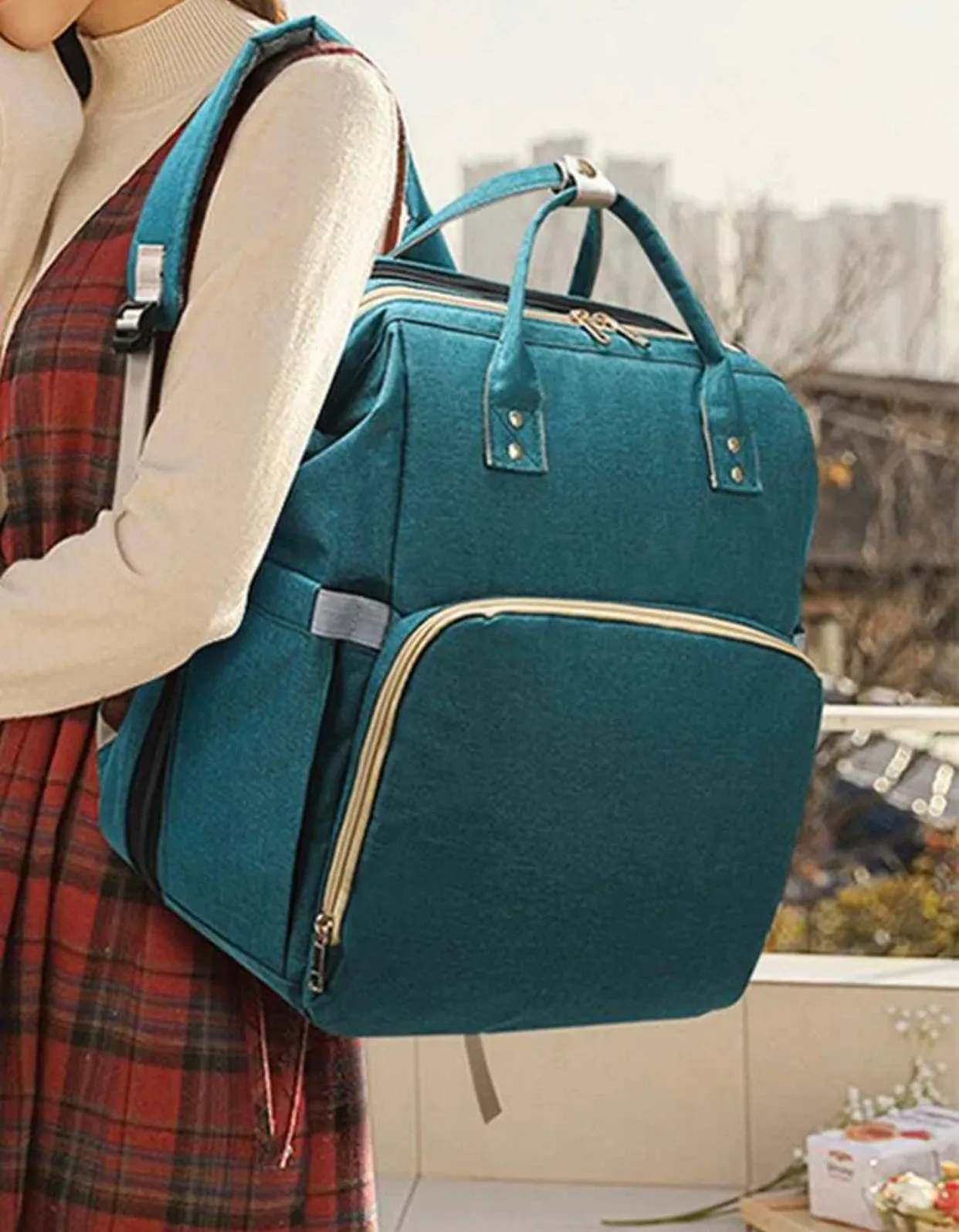 Large capacity baby diaper backpack