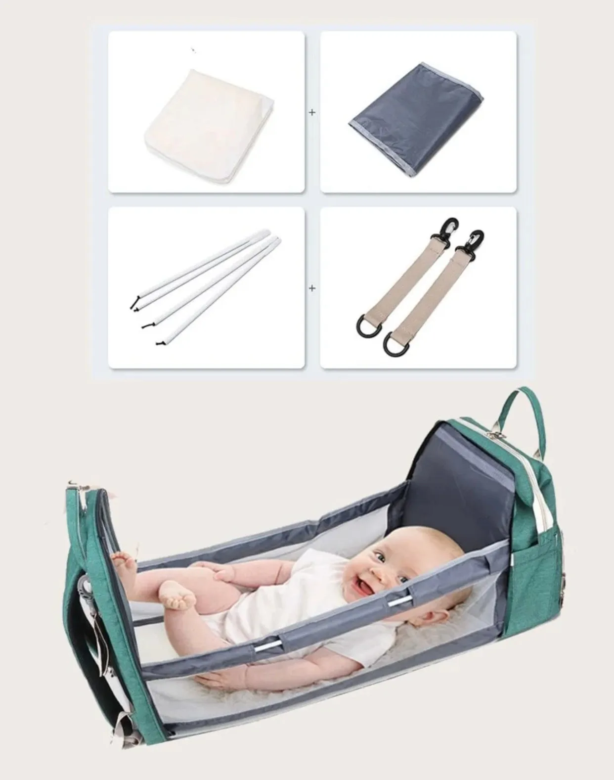 Large capacity baby diaper backpack