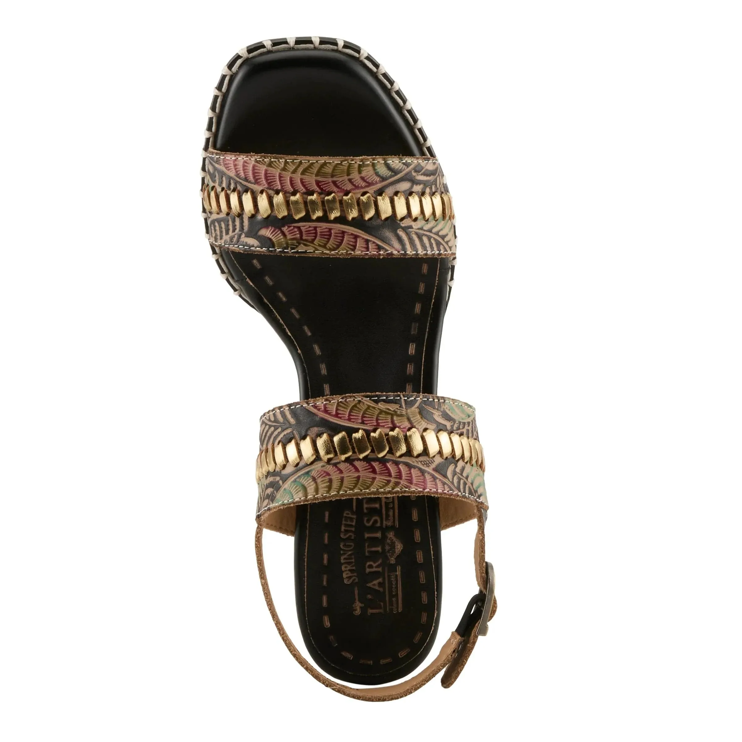 L'Artiste Women's Starstud Heeled Sandals- Black Multi