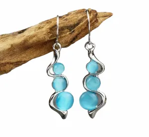Light blue moonstone inspired dangle earrings