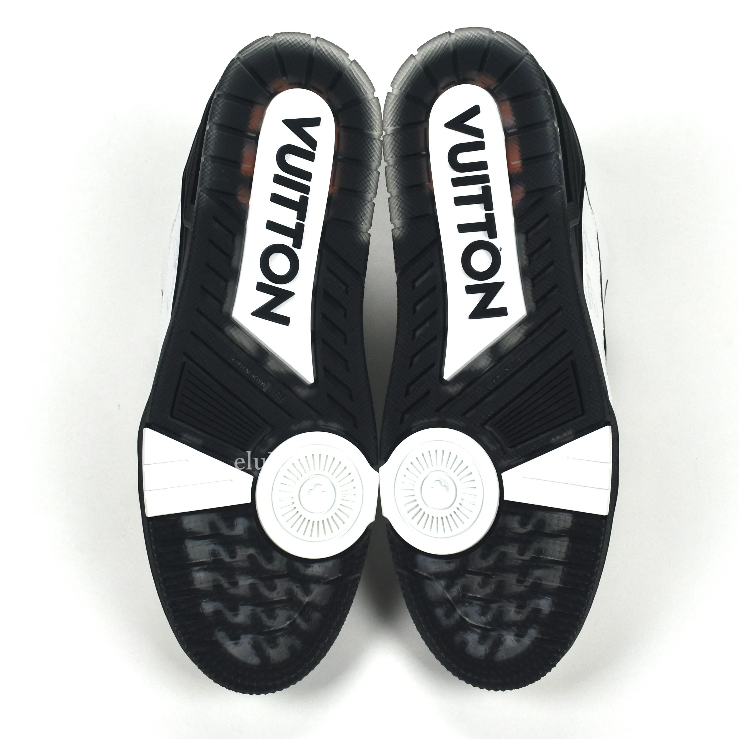 Louis Vuitton - White / Black Leather Trainer Sneakers