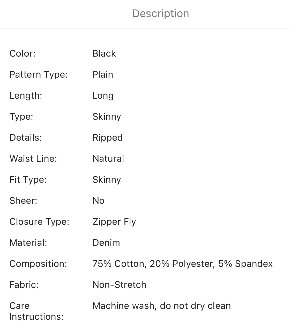 Men’s black ripped detail skinny jeans