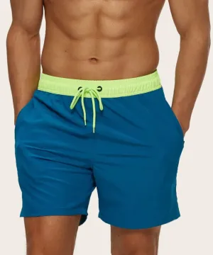 Men’s drawstring waist slant pocket swim trunks
