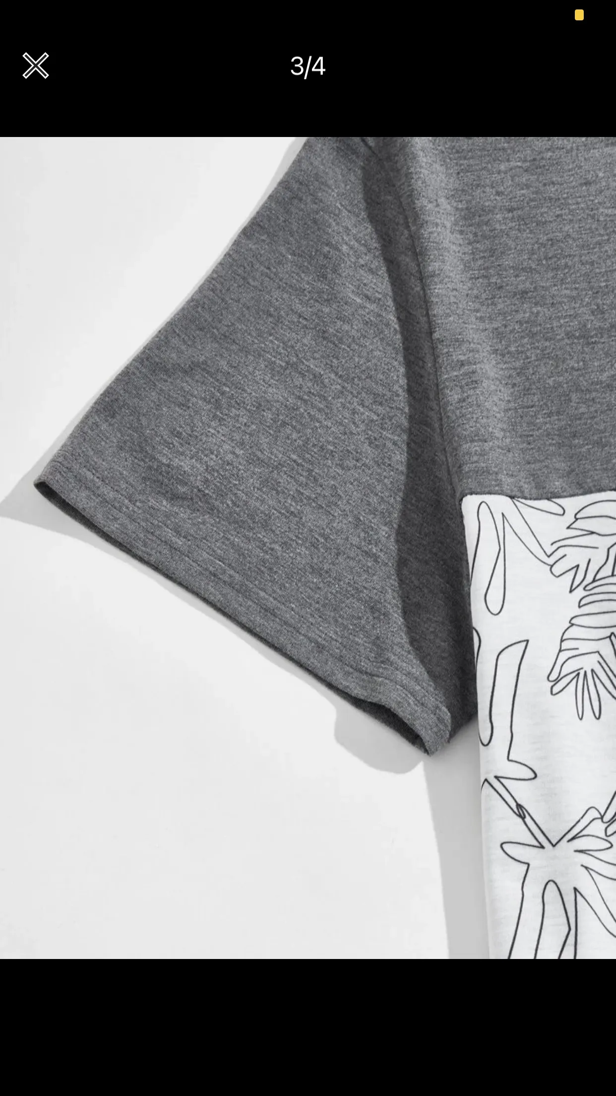 Men’s plant print color block tee with lounge shorts