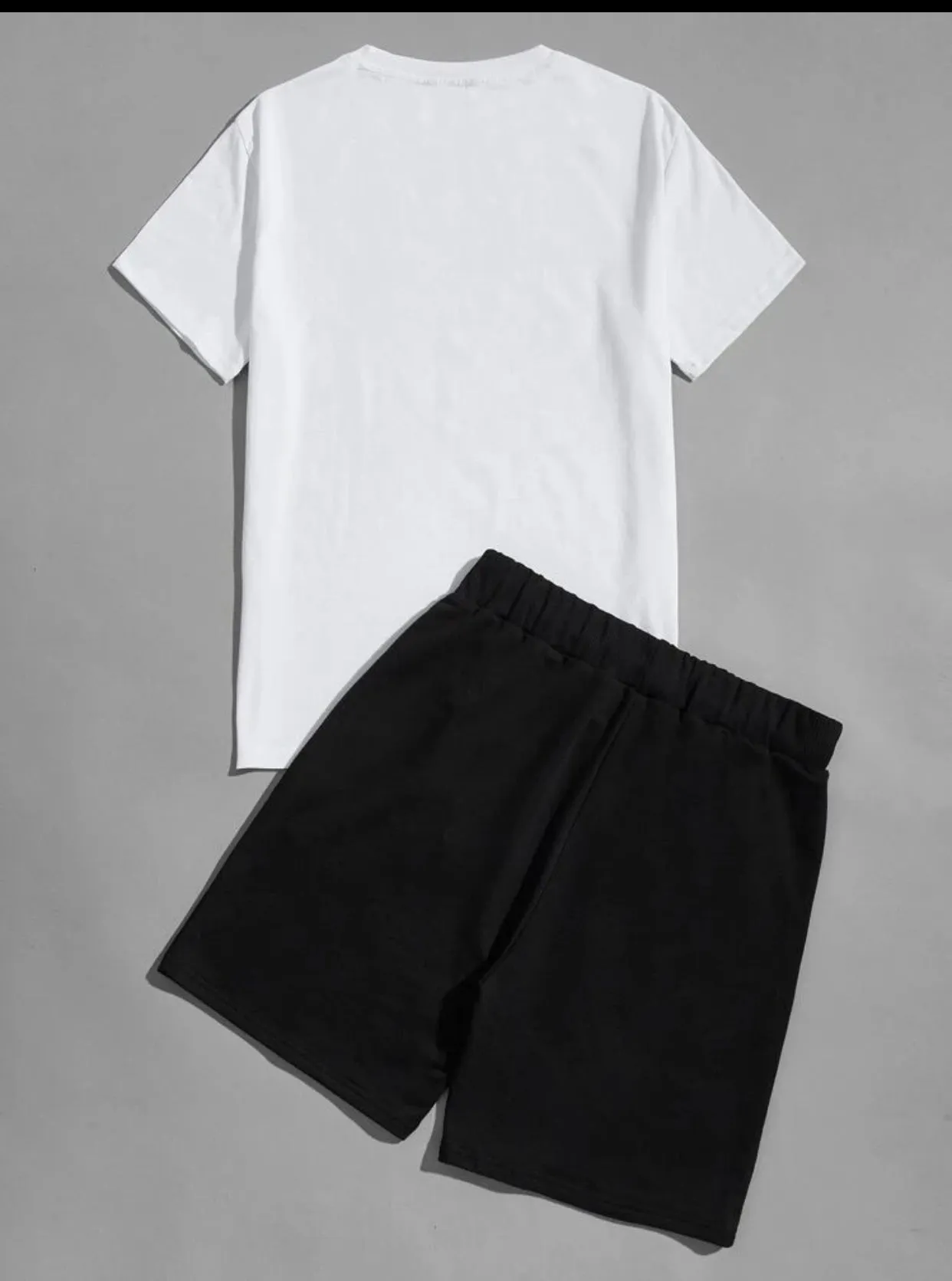 Men’s poker print tee & track short set