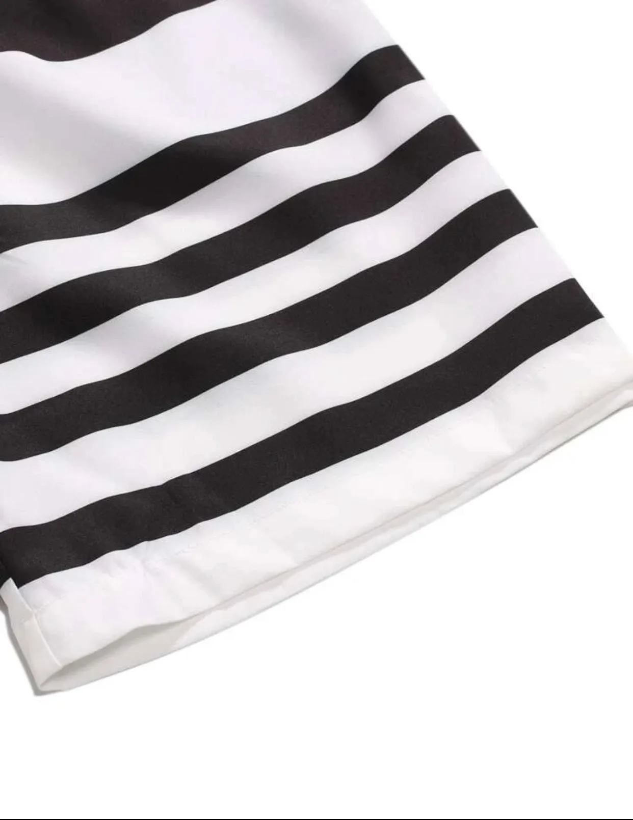 Men’s striped drawstring waist swim trunks
