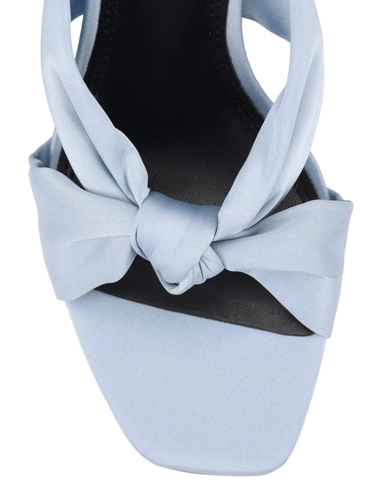 Nicola Satin Knot Mules - Blue Satin