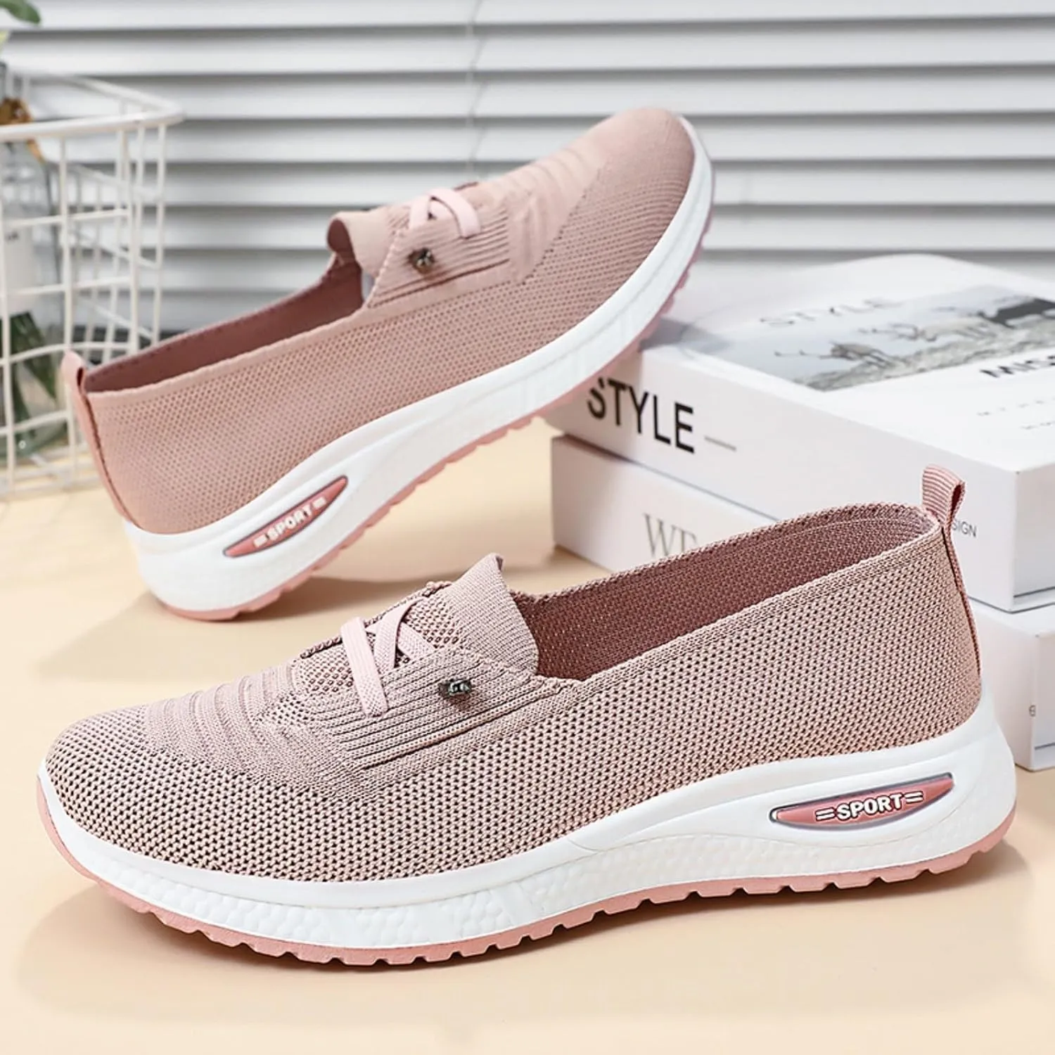 Orthopedic Shoes for Women Slip Ons Walking Shoes Non Slip Running Shoes Breathable Workout Shoes Lightweight Gym Sneakers