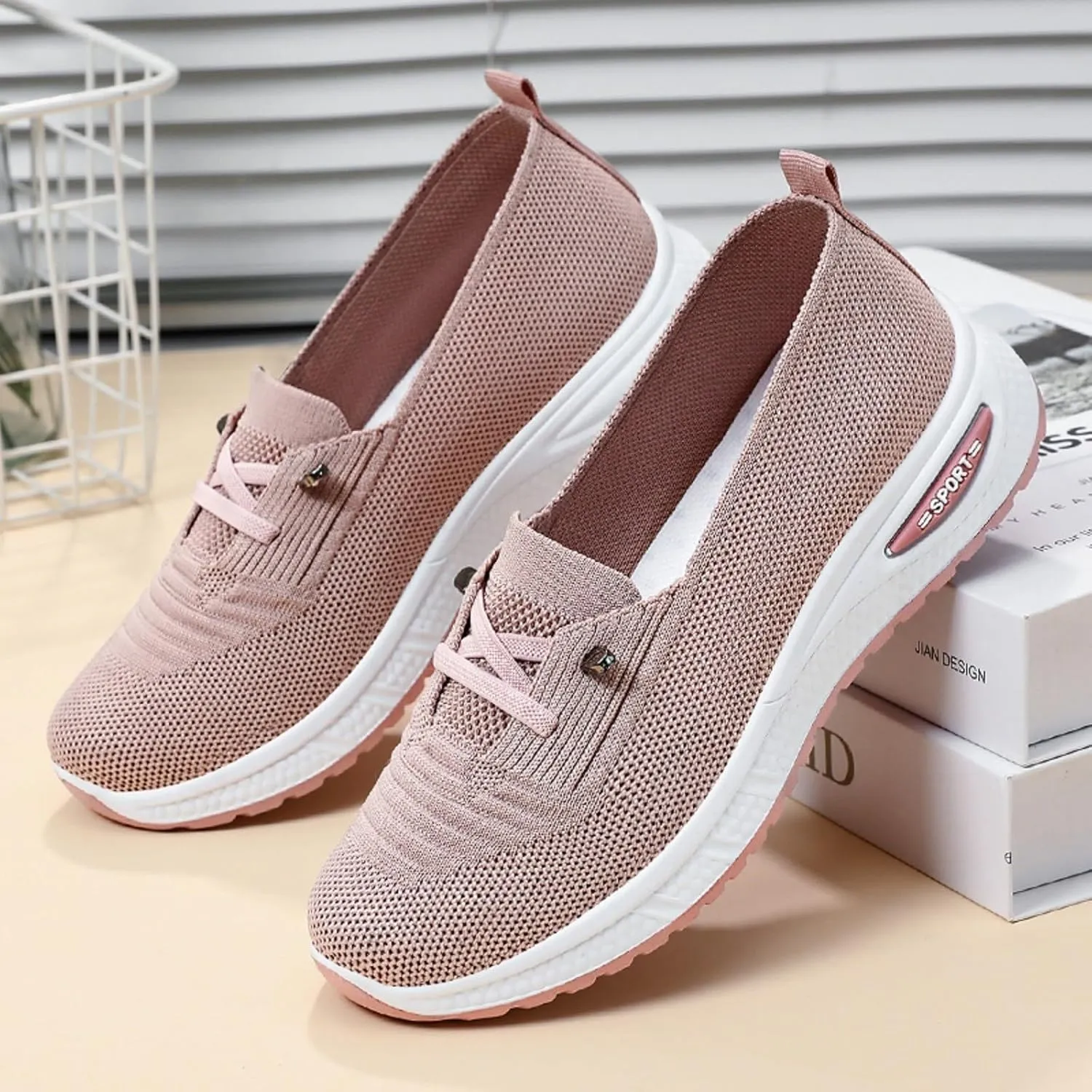Orthopedic Shoes for Women Slip Ons Walking Shoes Non Slip Running Shoes Breathable Workout Shoes Lightweight Gym Sneakers