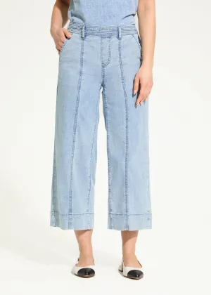 Pull-On Wide Crop Trouser, Powder Wash